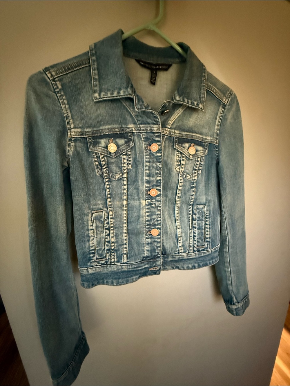 White House Black Market Light Wash Denim Jacket